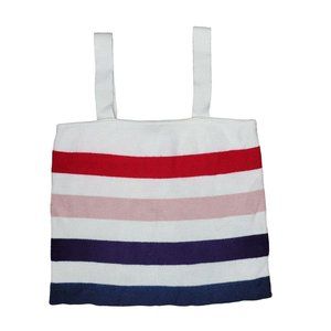 moon & madison striped tank top size large white red blue pink
